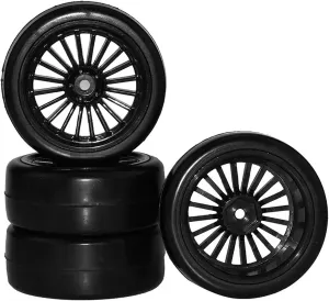 Compatible with HSP for HPI for Sprint Drift RS4 On Road 4WD 4Pcs Rubber RC Tyres Wheel Rims Hex 12 1:10 Upgrade Accessories RC Wheel Tires