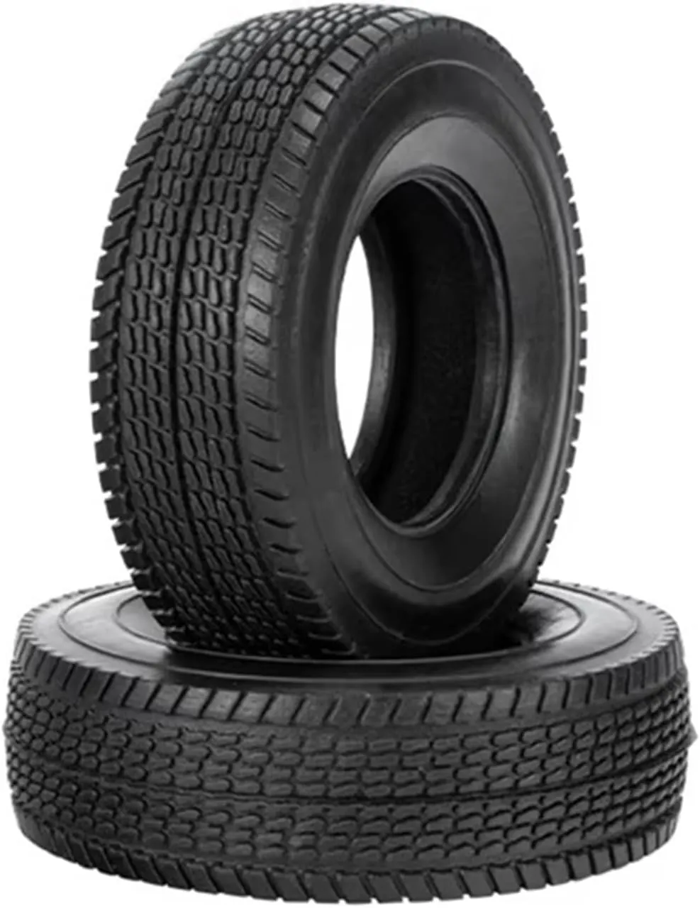 Compatible with Tamiya for Hauler for ACTROS for Scania 1/14 RC Semi Tractor Truck Tipper Upgrades Parts 2Pcs 25Mm Hard Rubber Tires RC Wheel Tires