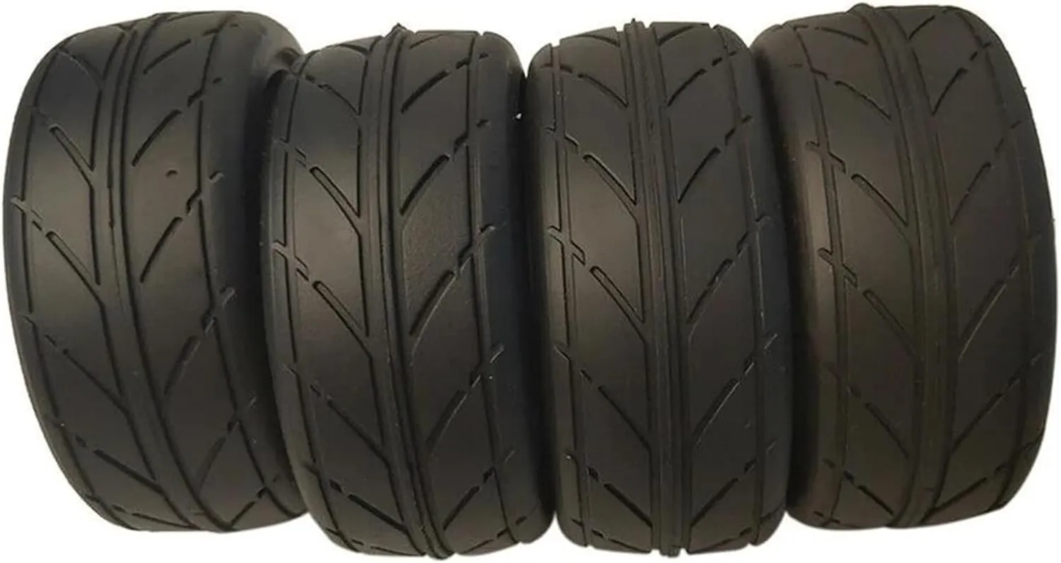 Compatible with Tamiya for TT01 TT02 for Traxxas for HSP for HPI 1/10 RC Drift for Racing Car Tyre Upgrade 4pcs 1/10 Rubber Tread Tires RC Wheel Tires