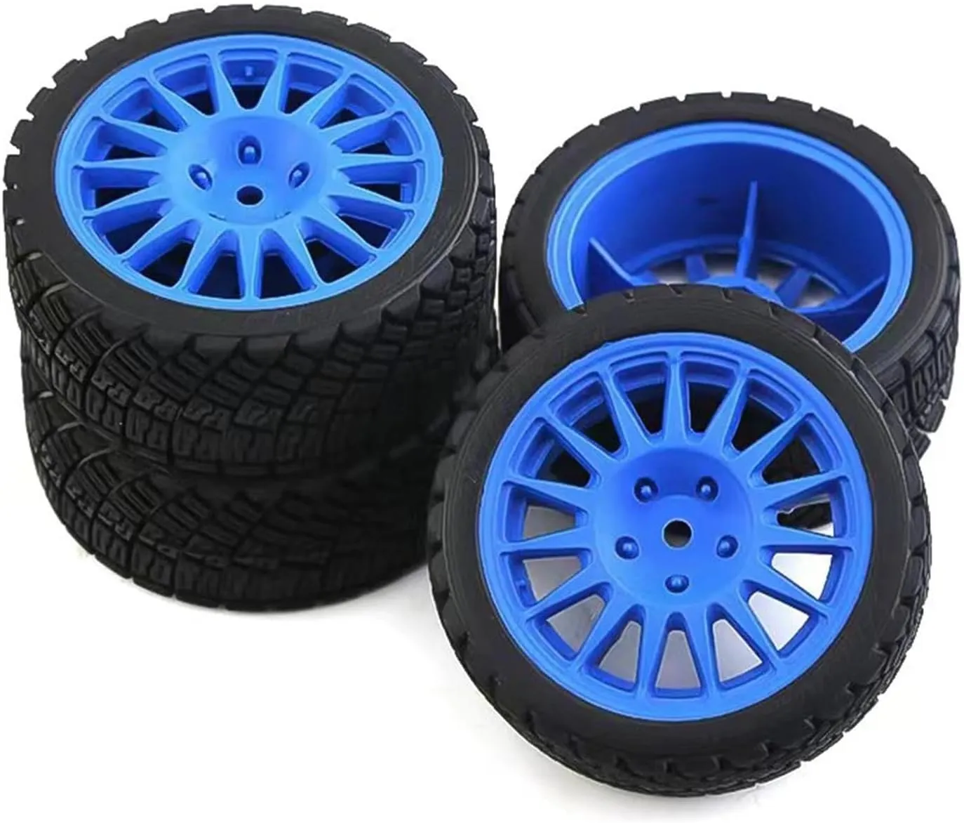 Compatible with Tamiya for XV01 XV02 TT01 TT02 PTG-2 144001 1/10 RC Rally for Racing Car Upgrade Parts 4pcs 67mm Rubber Tire Wheel Tyre RC Wheel Tires(B)