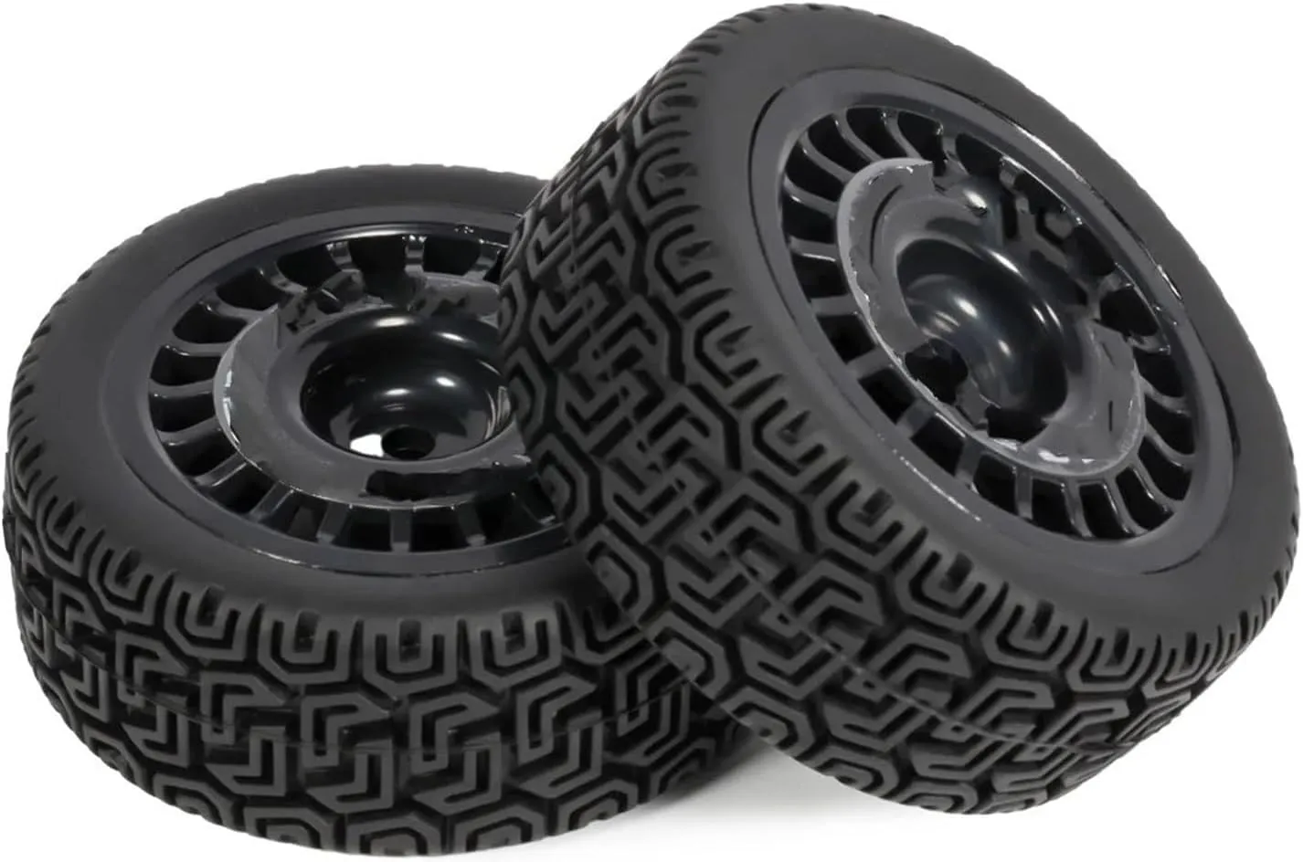 Compatible with TT-01 for TT-02 XV-01 DF-03 TA06 PTG2 for HPI WR8 4Pcs 12mm Rubber Tire Plastic Wheels Rim for RC Car Upgrades Parts RC Wheel Tires(A)