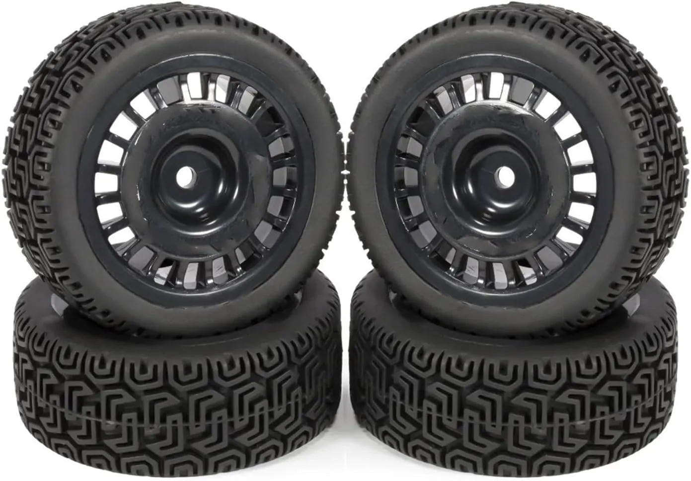 Compatible with TT-01 for TT-02 XV-01 DF-03 TA06 PTG2 for HPI WR8 4Pcs 12mm Rubber Tire Plastic Wheels Rim for RC Car Upgrades Parts RC Wheel Tires(A)