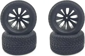 Compatible with Wltoys 144001 124019 12428 for HBX 16889 for SG1601 1/12 1/14 1/16 RC Car Upgrade Parts 90mm Rubber Tires Tyre Wheel RC Wheel Tires