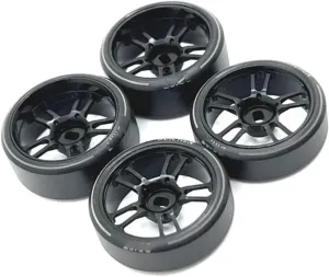 Compatible with Wltoys 284131 K969 K979 K989 P929 for Kyosho for Mini-Z 27Mm Drift Tire Tyre Wheel Rim 1/28 RC Car Upgrades Parts RC Wheel Tires(Black)
