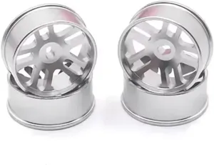 Compatible with WLtoys 284131 K969 K989 for Iw04m for MINI-Q for MINI-Z RC Car Metal Spare Parts Modified Drift Wheels Drift Tire Skins RC Wheel Tires(Silver,Wheel)