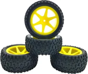 Compatible with WLtoys for 144001-02 124019 124018 RC Car Upgrade Wheel Spare Par Large Tires Widening Tires for 1/10 1/12 1/14RC Cars RC Wheel Tires(Yellow,A)