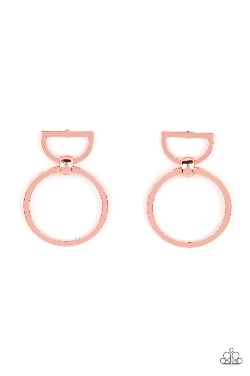 CONTOUR Guide - Copper - Half Moon Hoop Paparazzi Post Earrings