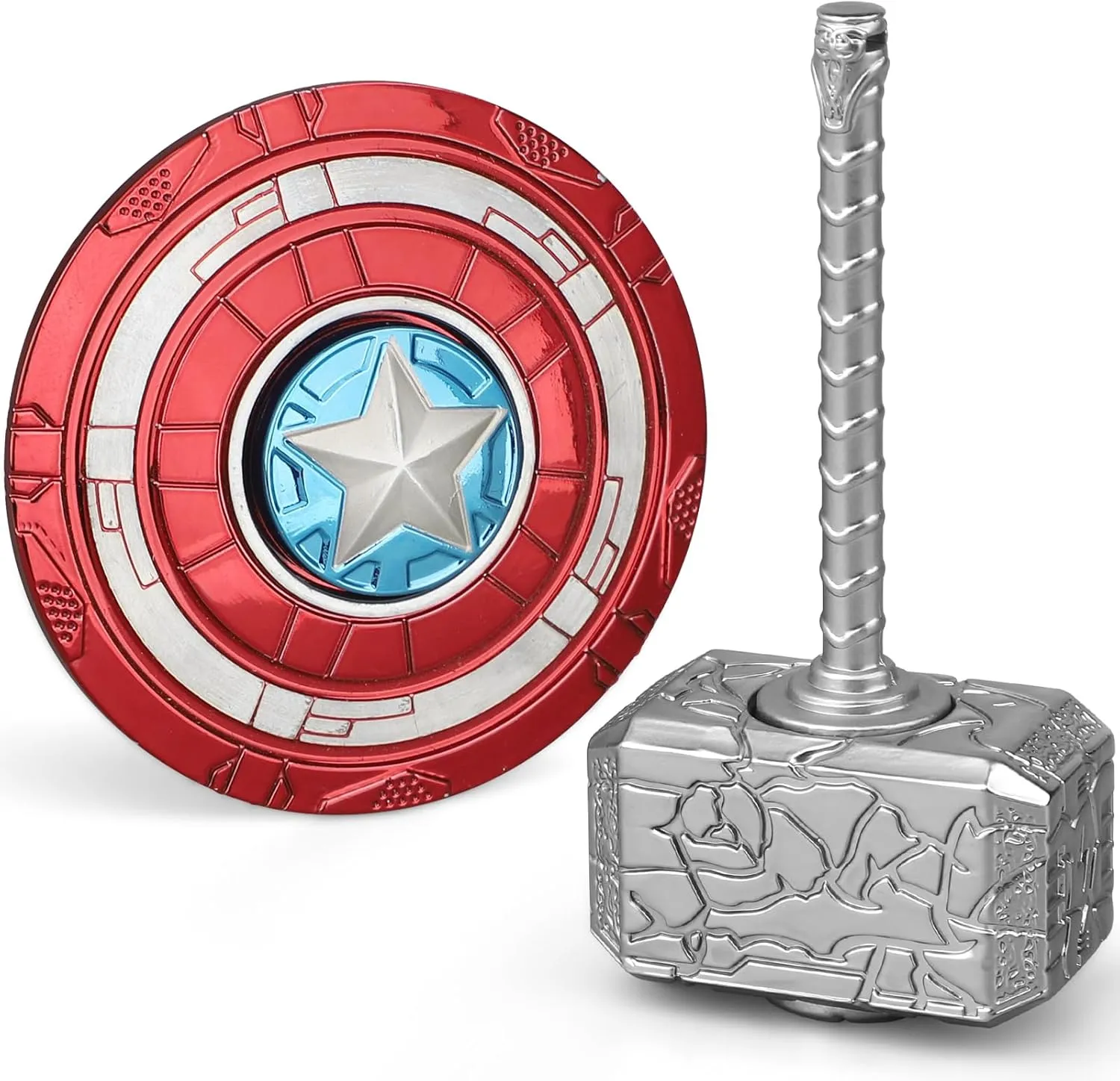 Cool Hammer Fidget Spinner Toy for Kids Adults, Metal 2 in 1 Hammer for Kids Adults, Keychain Infinity Cube for Office Stress Relief, Goody Bag Filler, 2 Pack Birthday (with Case)