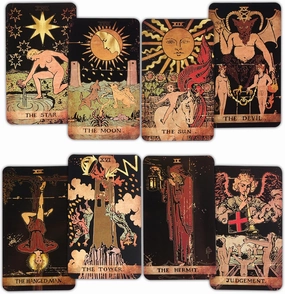 CRAFTERIAN Tarot Cards, 78-Card Deck, Original Tarot for Beginners & Experts with Guide Book, Gift Bag & Box, Fortune Telling Game, Adults, Black