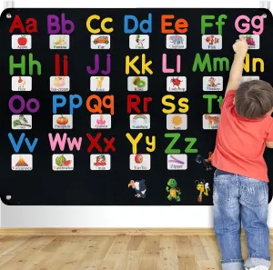 Craftstory 130 Pcs Alphabet Learning Toys Letters-Felt Montessori Board for Toddlers with Flashcards Preschool Phonics Vocabulary Activities Educational Toys for 3 Year Old