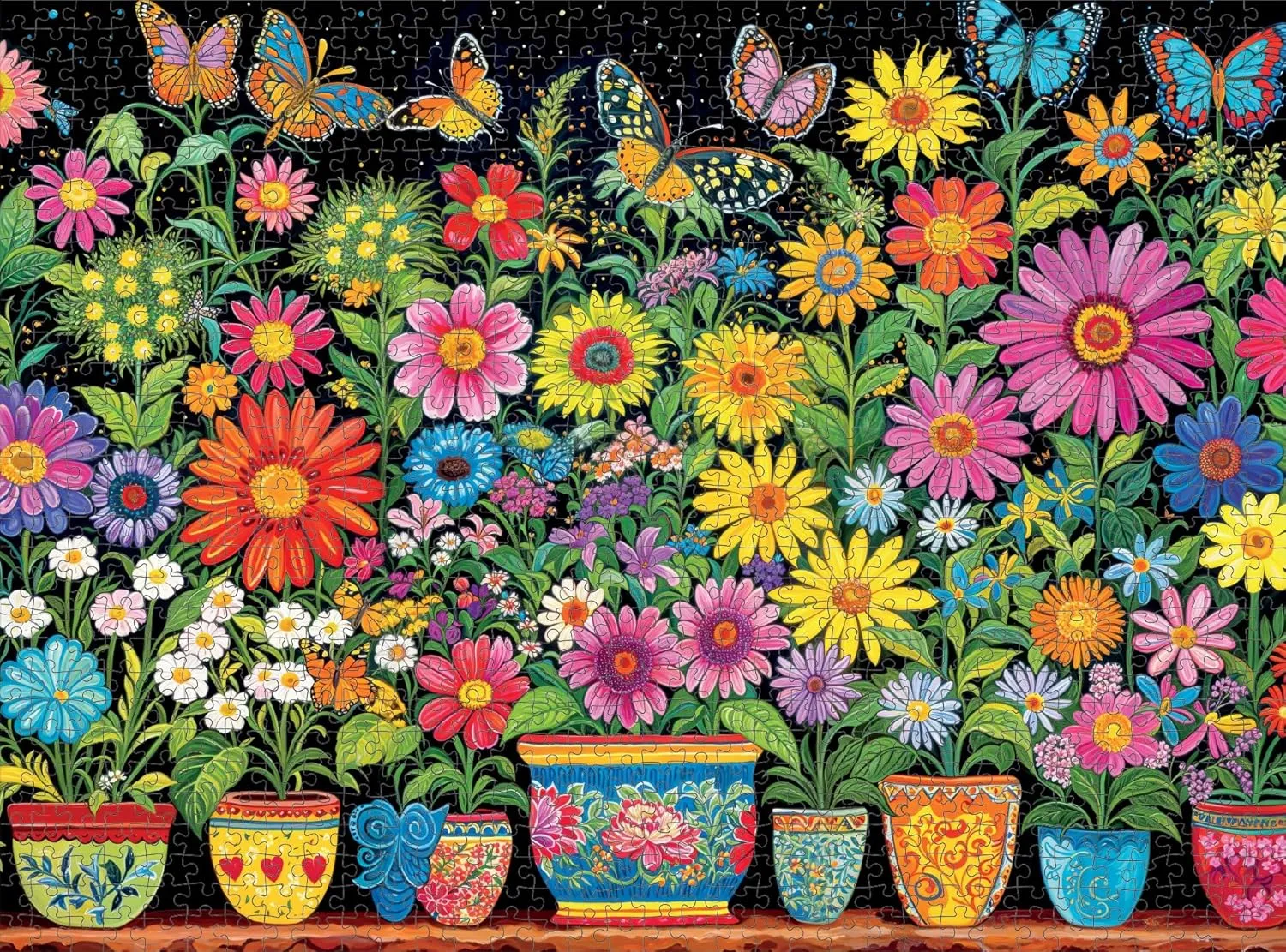 Cross & Glory - Floral Fantasia: A Butterfly's Haven - 1000 Piece Jigsaw Puzzle for Adults | Glare-Free | Colorful Garden and Butterfly Scene | Flower Puzzle