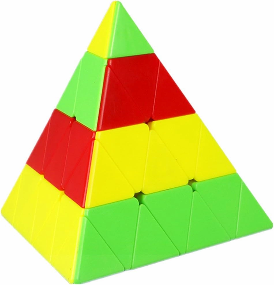 CuberSpeed QY Toys 4x4 Pyramid stickerless Magic Cube Master Pyraminx Speed Cube