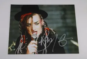 Culture Club Kissing to be Clever I'll Tumble 4 Ya' Boy George Signed Autographed 8x10 Glossy Photo Loa