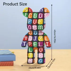 DAHONPA Animal Letter Pattern Bear Bricks Micro Building Blocks for Adults (6800 PCS), Bearbrick Set Model, Gift for Adults and Kids