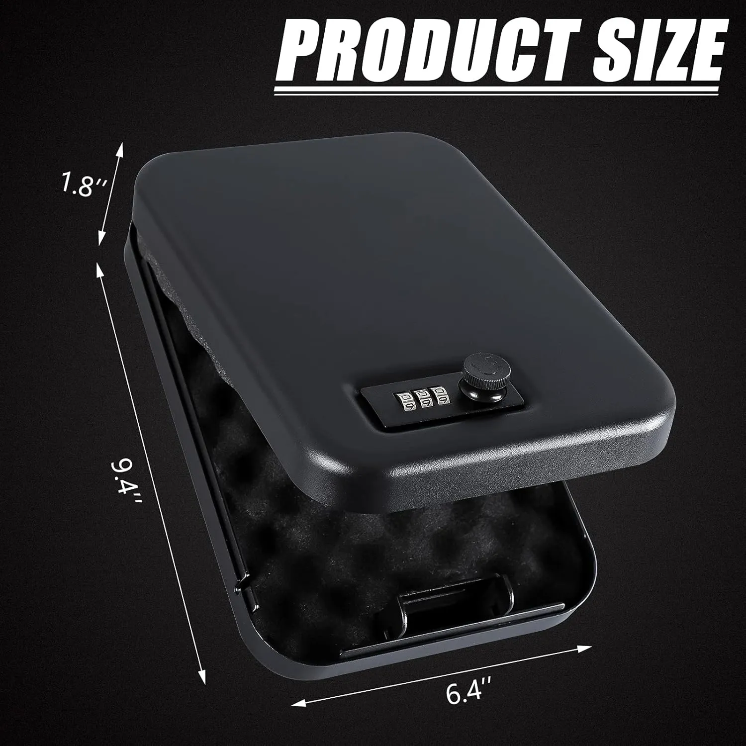 Dalmbox Gun Safe for Pistols Small Handgun Lock Box with Combination Lock Portable Travel Pistol Safe for Car, Home, Travel