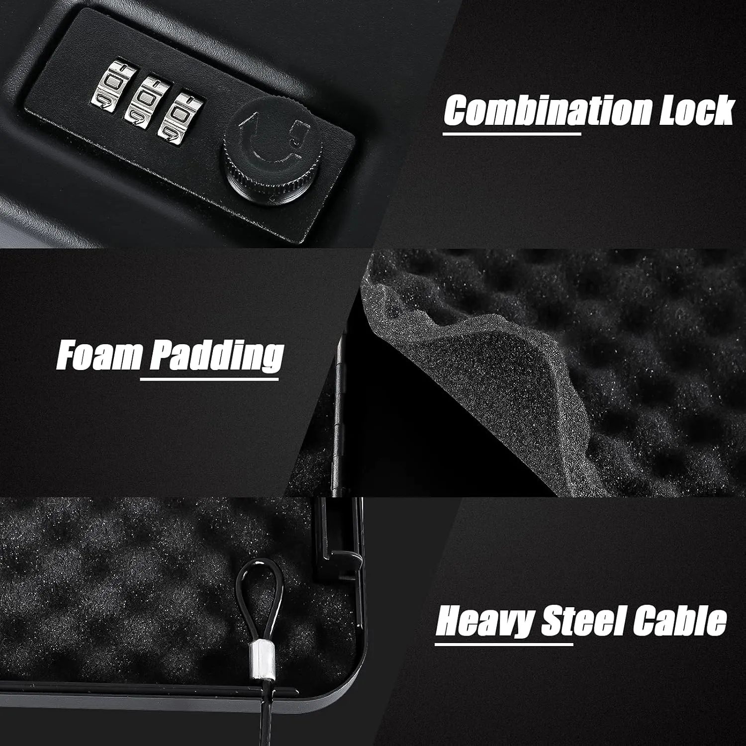 Dalmbox Gun Safe for Pistols Small Handgun Lock Box with Combination Lock Portable Travel Pistol Safe for Car, Home, Travel