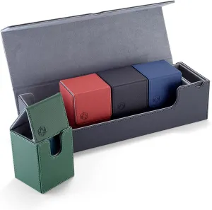 Deck Box compatible with MTG Cards, Trading Card Case with 2 Dividers per Holder, Large Size for 100  Cards (Dice-5-IN-1)