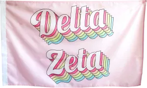 Delta Zeta - Sorority Letter Flag (Retro Design)