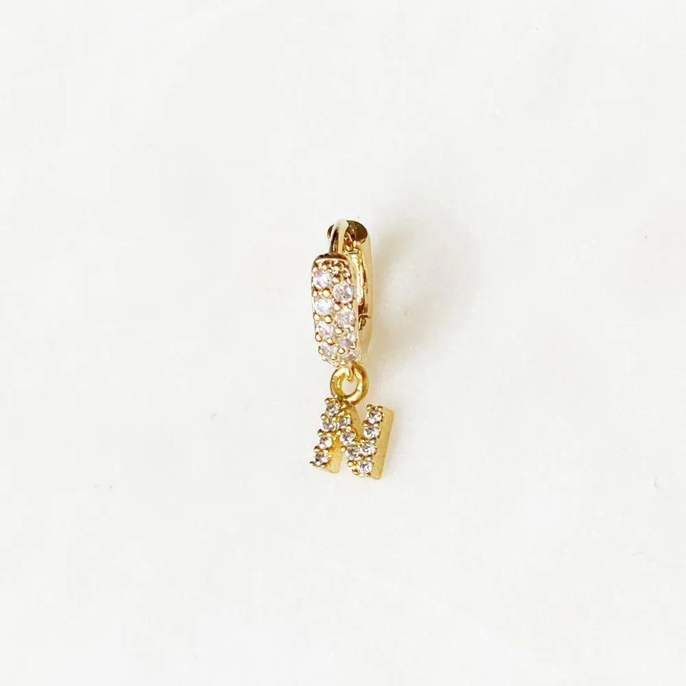 Diamond Initial Hoop