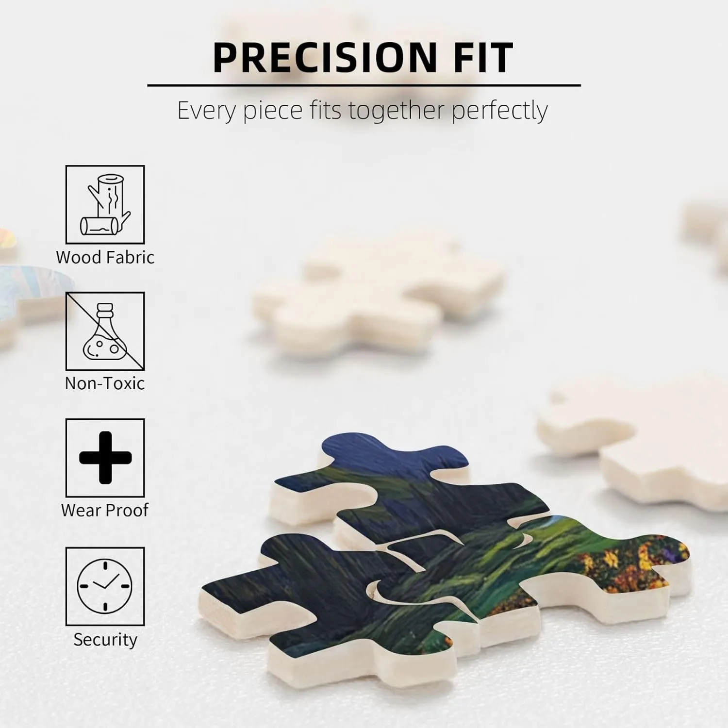 Different Sky On The Grassland，1000 Pcs Adult Wooden Jigsaw Puzzles,Colorful Works of Art，Difficult Entertainment Games，Exercising Patience and Hands-On Ability，Enjoy The Process