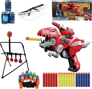 Dinosaur Roaring Toy Gun with Sound Effects for Toddlers,Toy Foam Blasters Guns for Kids 2 kinds of Shooting Target 19 soft Foam Darts,Dino Toys Gift For Boys Girls Birthday Christmas Stocking Stuffer