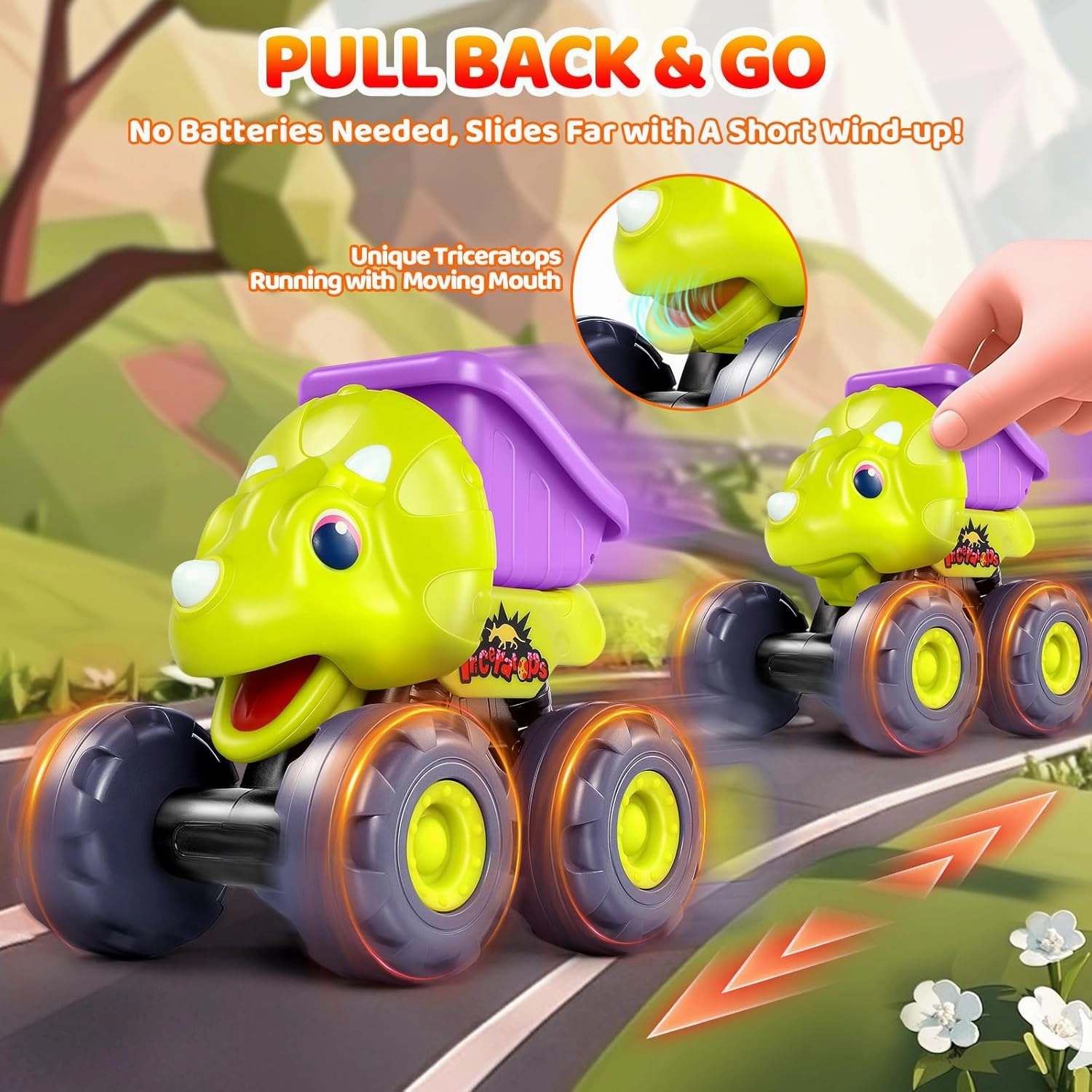 Dinosaur Monster Trucks for Toddlers 2-4 Years Kids Toy Boys 3-5, Dinosaur Toys for Kids 1 2 3 4 5 Year Old Boy Girl Birthday Gift Xmas Stocking Stuffers Baby Toddler Boy Toys Gifts Age 1 2 3 4