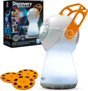 Discovery™ #Mindblown Grab & Go Galaxy Lantern Portable Planetarium Projector, 24 Space-Themed Projection Slides, Ambient Nightlight Mode, Kid's Astronomy Toy, Hidden Storage Compartment