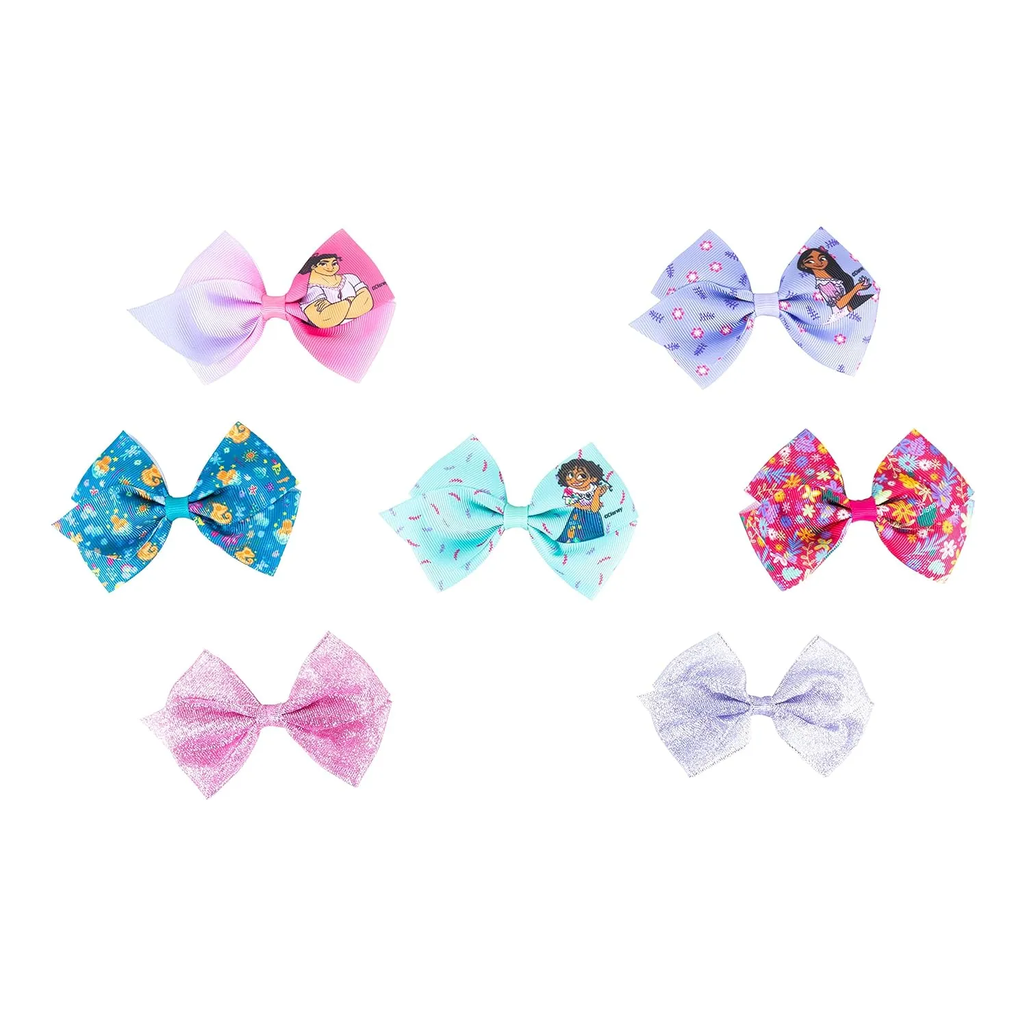 Disney Encanto Hair Bow Clips Bundle - 4 Inch Alligator Clips with Different Images, Ages 3 
