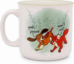 Disney Fox and the Hound "Friends Forever" Ceramic Camper Mug | BPA-Free Travel Coffee Cup For Espresso, Caffeine, Cocoa, | Home & Kitchen Essential | Cute Gifts and Collectibles | Holds 20 Ounces