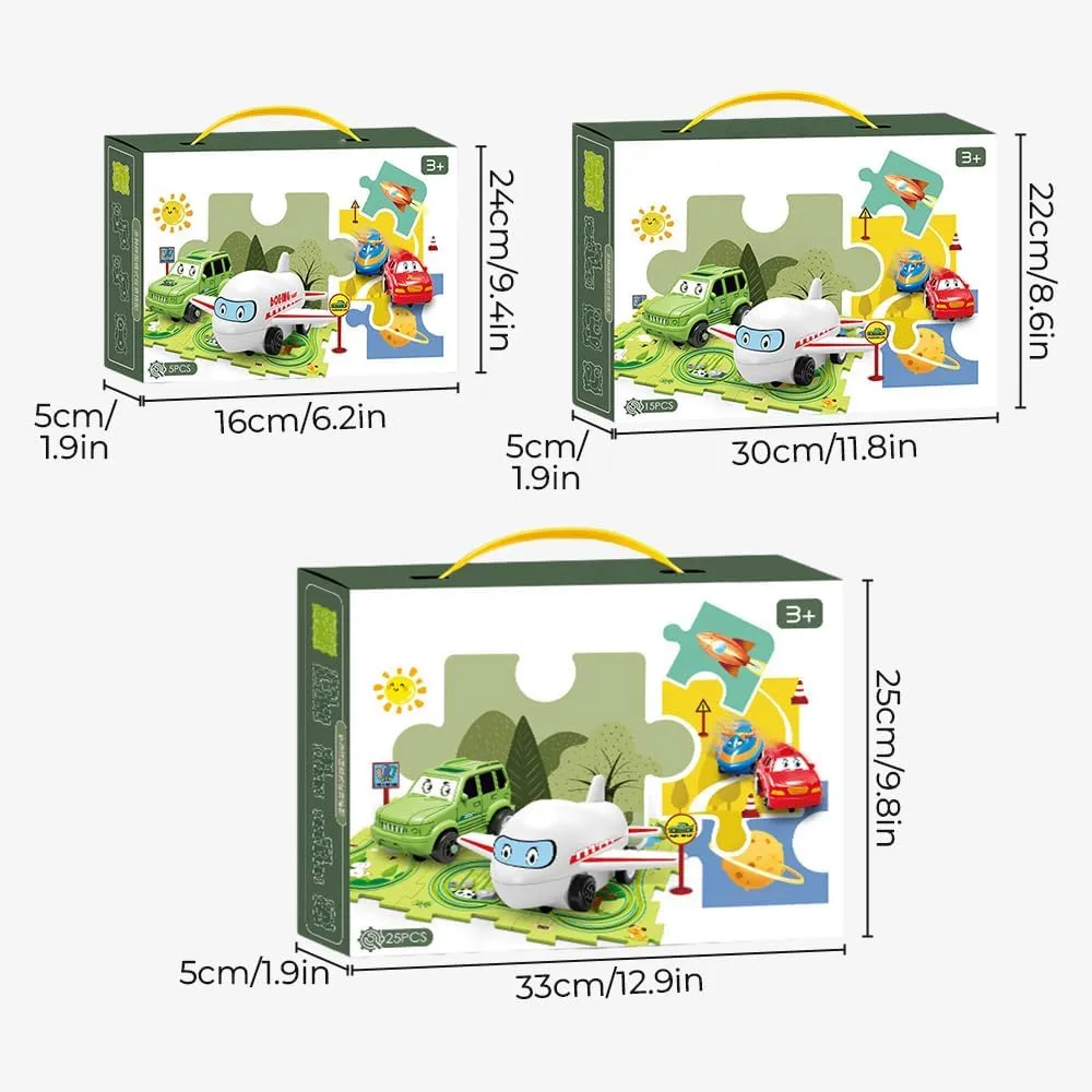 DIY Assembling Electric Trolley, Children's Educational Track Car Set, Puzzle DIY Electric City Construction Train Track Battery-Operated Toy Children's Toy Gift (5PCS, 4 Sets)