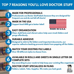 Doctor Stuff - File Folder Labels, Alphabet Letter H, POS 3400 - POAM Series Compatible Alpha Stickers, Dark Green, 15/16" x 1-5/8", 225 Labels per Package