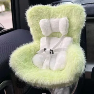 Dolls Car Seat, Cute Car Decoration for 10-17cm Dolls, with Breathable Clips & Refreshing Scent Tablets, it is a Safe and Solid car Companion (Green)