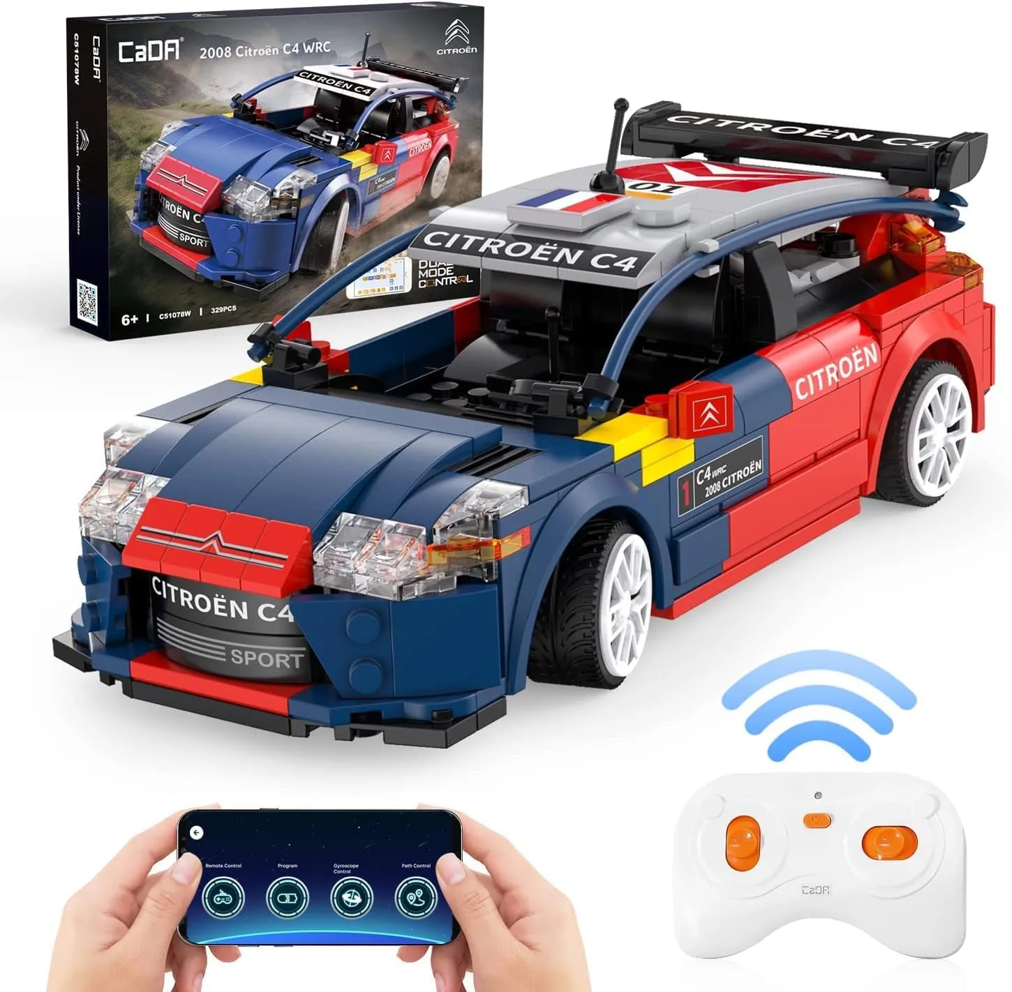dOMOb Citroen C4 Rally WRC RC Car Building Kit – Bricks Toys for 6  Age Kids & Adults – 1:20 Model Build Set – 2.4GHz Remote Control – 329 pcs Blocks – STEM for Boys & Girls