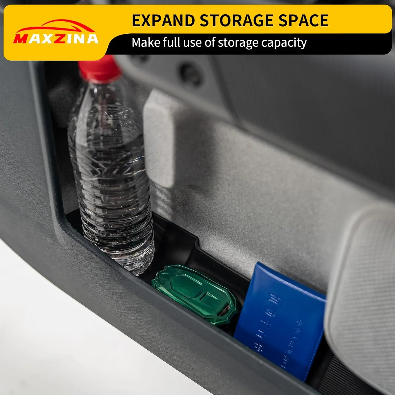 Door Side Storage Tray Compatible with 2022-2025 Ford Maverick Side Door Storage Box Car Side Organizer Phone Pocket Silicone Front & Rear 4PCS Maverick Accessories (Black)