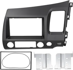 Double DIN Installation Dash Kit, Black ABS 2 Din Stereo audio Fascia Panel Navigation Fascia Car Stereo Frame for 2006‑2011 RHD