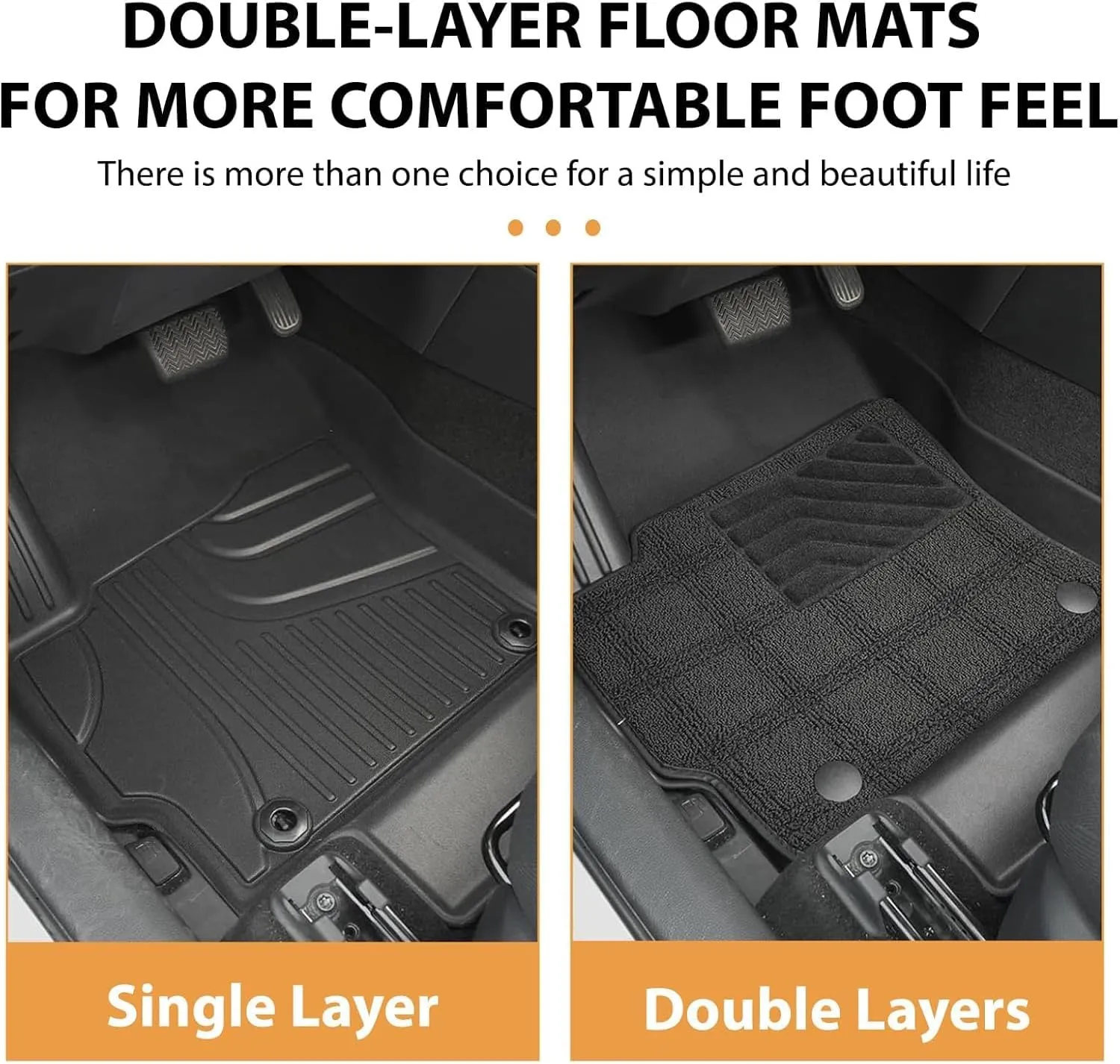 Double-Layer Floor Mats Compatible with BMW X5 2014-2018(F15) / BMW X6 (F16) 2015-2019, AOMSAZTO Custom Fit X5 Accessories Durable Stylish Protection Floor Liners Include 1st and 2nd Row
