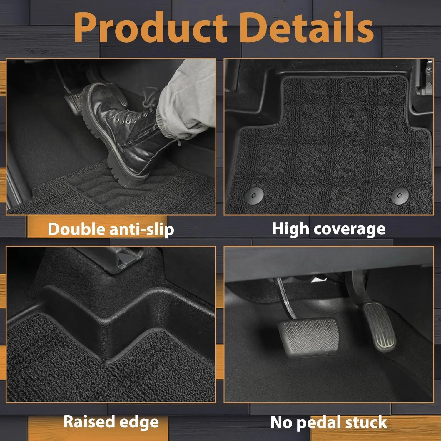 Double-Layer Floor Mats Compatible with BMW X5 2014-2018(F15) / BMW X6 (F16) 2015-2019, AOMSAZTO Custom Fit X5 Accessories Durable Stylish Protection Floor Liners Include 1st and 2nd Row