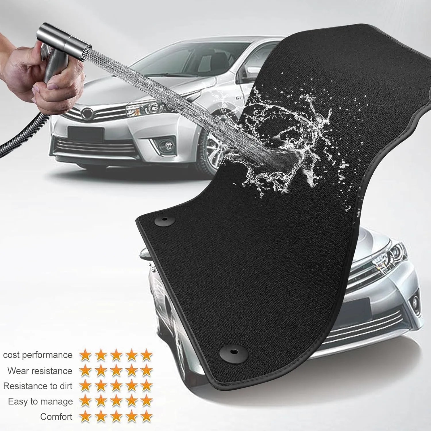 Double-Layer Floor Mats Compatible with BMW X5 2014-2018(F15) / BMW X6 (F16) 2015-2019, AOMSAZTO Custom Fit X5 Accessories Durable Stylish Protection Floor Liners Include 1st and 2nd Row