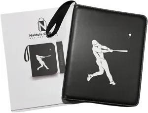 Double Sided Card Sleeves for Carrying 810 Baseball Card Binder, Trading Card Binder with a Bag of Stickers, with PU Material Cover Sports Card Binder, Baseball Card Holder, Card Binder, Black