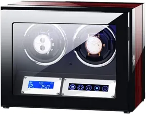 Double Watch Winders Box for Automatic Watches Touch Panel Display Screen Flexible Watch Pillow Built-in LED Illumination Accessories