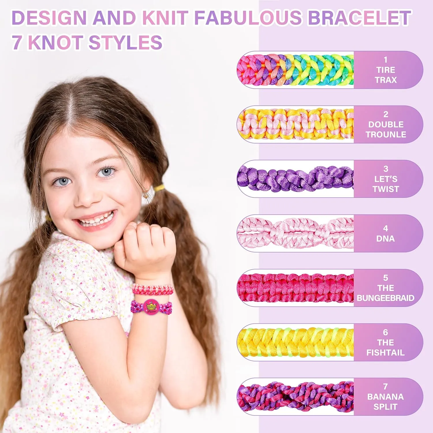 Dpai Friendship Bracelet Making Kit for Girls,DIY Arts and Crafts Toys,Jewelry String Maker Kit,The Best Birthday Gifts Ideas for Girls 6 7 8 9 10 11 12  Years Old（Double Purple