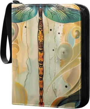 Dragonfly Painting Card Binder, 400 Pockets Card Holder with 50 Sleeves, Sturdy Card Holder Folders for Game Cards & Sports Cards