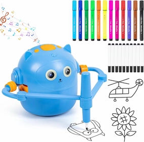 Drawing Robot for Kids, Interactive Educational Drawing Robot for Kids, Magic Painting Robot Toy with 100 Word Cards & 16 Color Pens for Girls and Boys Age 3  (Blue)