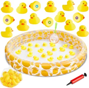 Duck Letter Number Matching Game Toys for Kids 20 Plastic Ducks Kiddie Pond Pool Game Fun Memory Games Water Outdoor Toy for Toddlers Preschoolers Birthday Party Carnival Educational Learning Activity