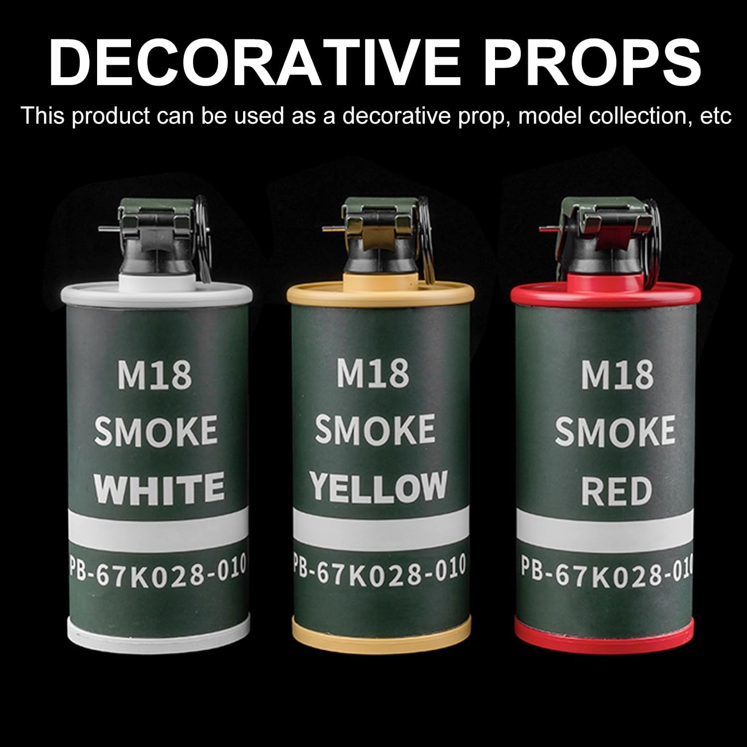 Dummy Grenade Toy Model Plastic Grenades CS Airsoft Tactical Gear Accessories for Army Fans Cosplay Movie Props Outdoor