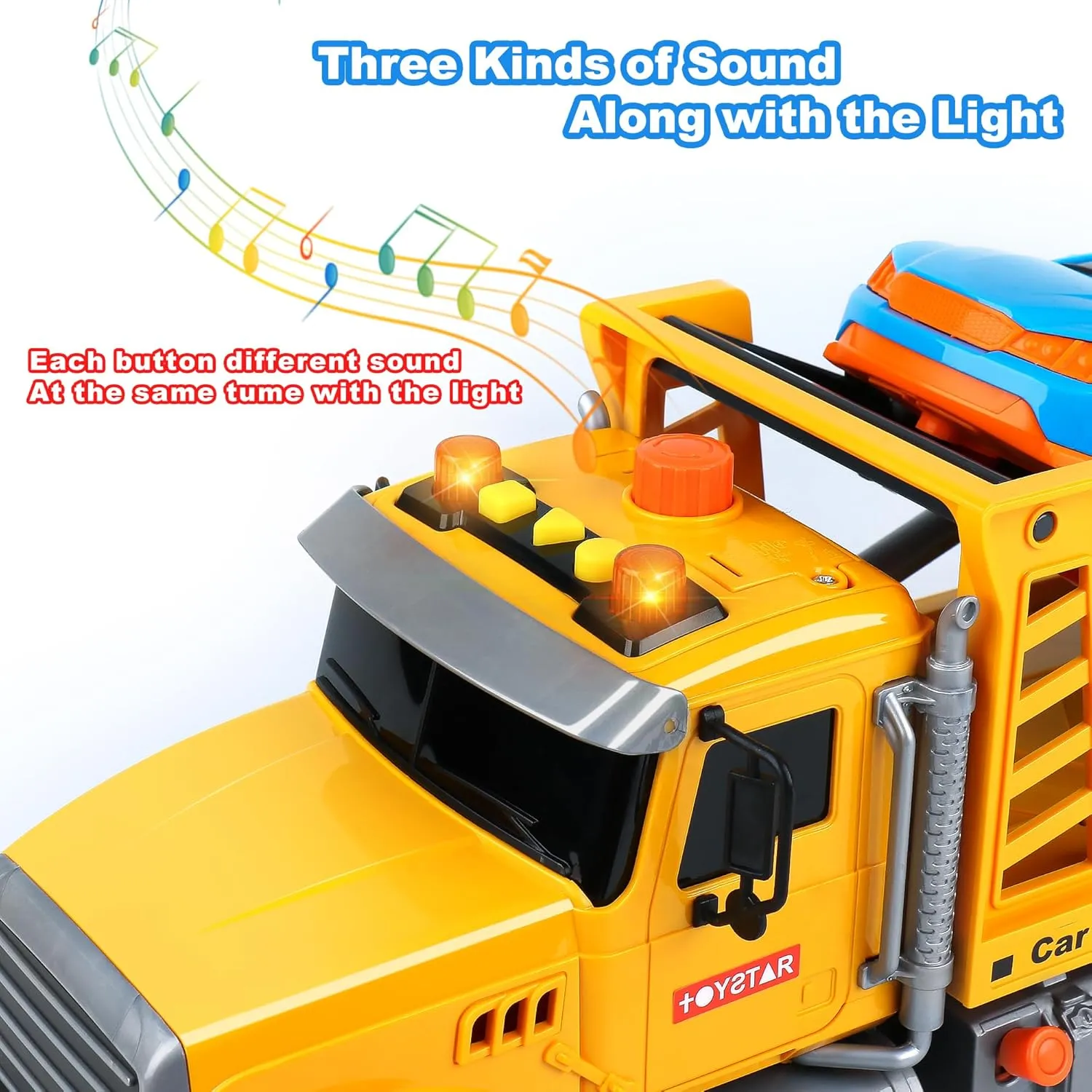 Dwi Dowellin Toy Truck Transport Cars Carrier with Racing Car for Kids Toddlers,Birthday Gifts for Boy Toddler Child 3 4 5 6 Years Old