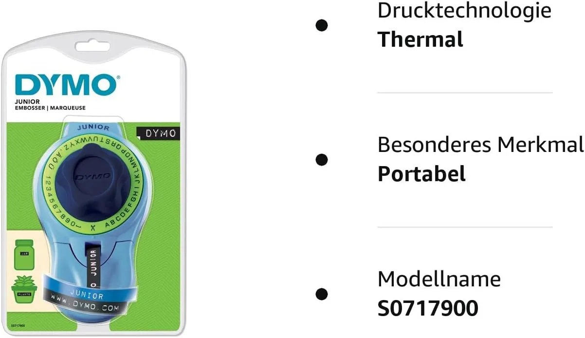 Dymo Junior Home Embossing Label Maker | 42 Character Wheel with Large Knob | No Batteries Required