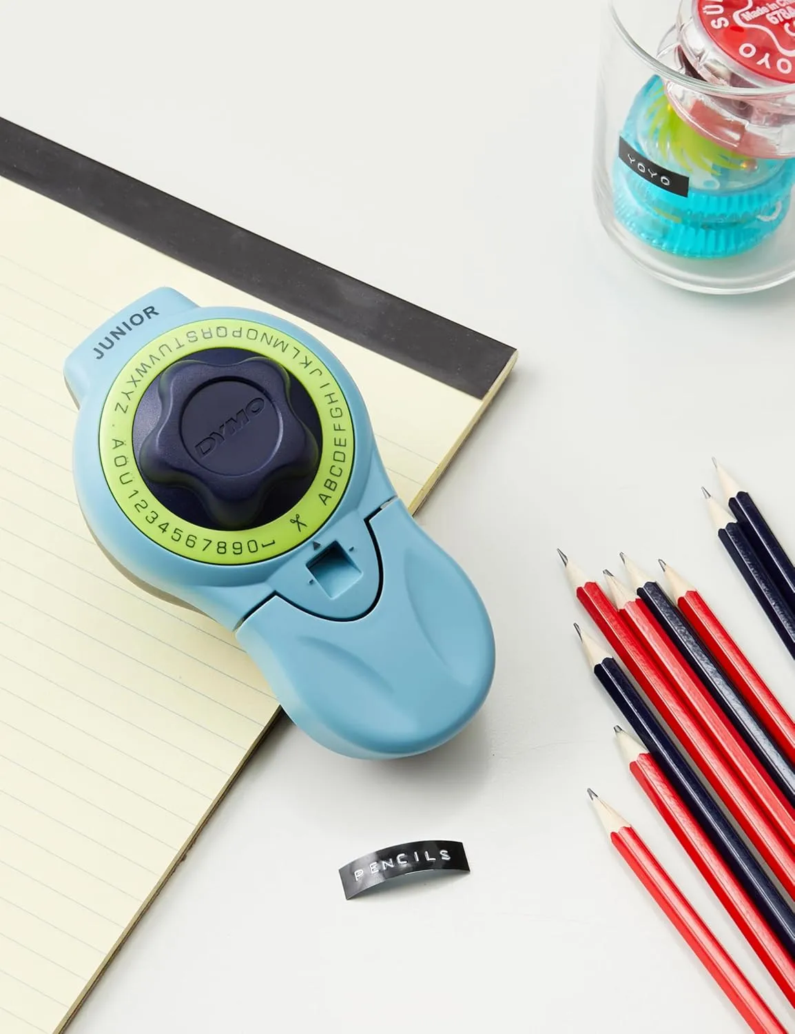 Dymo Junior Home Embossing Label Maker | 42 Character Wheel with Large Knob | No Batteries Required