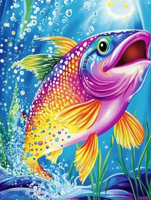 Dynamic Fish in Scene 500 Pieces Puzzle for Adults Educational Intellectual Jigsaw Puzzle,Marine Animals Fantasy Puzzles for Adults Fun Game