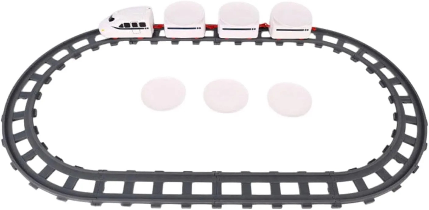 DYNWAVE Rotating Sushi Toy Train Rail Train Set Creative Children Gifts Sushi Serving Tray Electric Train Toy for Children Party Toy, 3 Sections